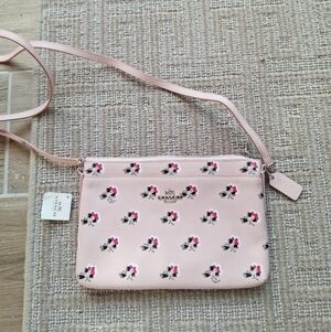 NWT Coach 53358 Floral Pink Crossbody Bag  Retail Print Pouch SV/Multicolor